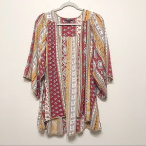Forever 21 Boho Oversized Paisley Striped Kimono